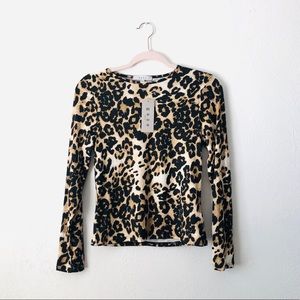 nwt gaze cheetah print long sleeve tee